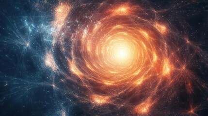 Obraz premium Render a cosmic vortex swirling with ethereal energy, luminous hues, and intricate geometric shapes, surreal and captivating
