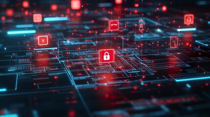 Data Breach Detected: Abstract Visualization