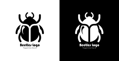 modern style beetle shaped logo design