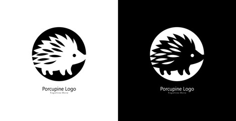 hedgehog shaped logo design combined with a circle © Yohanes