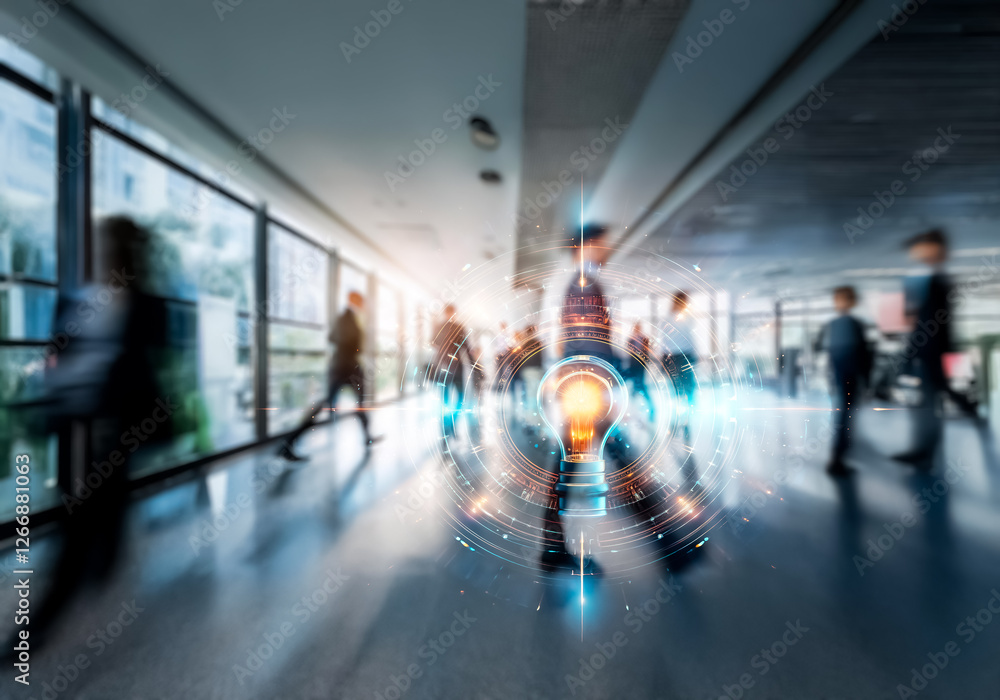 Leinwandbilder a dynamic commercial scene depicting busy professionals in hong kong. modern business environment wi