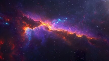 Vibrant Deep Space Galaxy Nebula