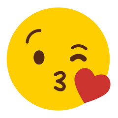 Face Blowing A Kiss Icon - Minimalist Simple Icon