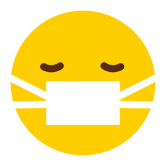 Face With Medical Mask Icon - Minimalist Simple Icon