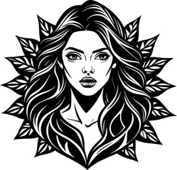 female abstract beground illustration vector silhouette line art