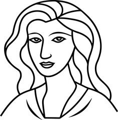 female abstract beground illustration vector silhouette line art