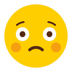 Flushed Face Icon - Minimalist Simple Icon