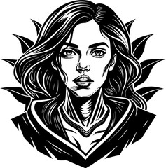 female abstract beground illustration vector silhouette line art