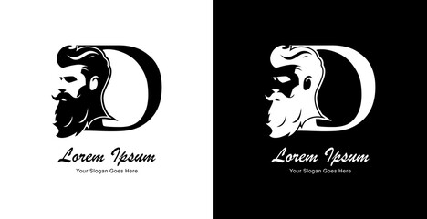 logo design in the form of a silhouette of a man's head combined with the letter Q