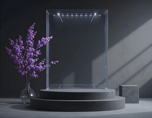 3d render of a modern interior with a mirror