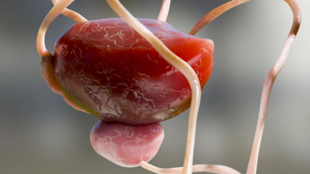 urinary or excretory system, detailed male bladder and prostate gland anatomy, Urology medical, genital reproductive, Nephrology, alpha channel, Prostatitis, urethra and seminal vesicle, 3d render