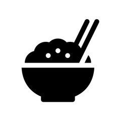 Rice Bowl Icon - Minimalist Simple Icon