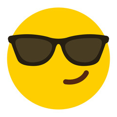 Smiling Face With Sunglasses Icon - Minimalist Simple Icon