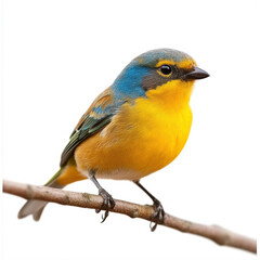 Fototapeta premium Colorful Bird Perched on Branch Against White Background