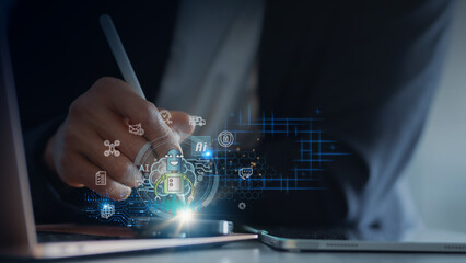 Generate AI technology, Artificial Intelligence. assistant technology smart robot AI for data management and Translate language. Conversation with AI by speech, chat, video, picture, text, and voice.