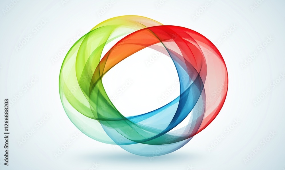 Poster colorful abstract overlapping circles design with smooth gradients and transparency effects