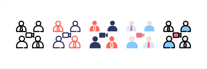 Teleconference Multistyle Icon Set