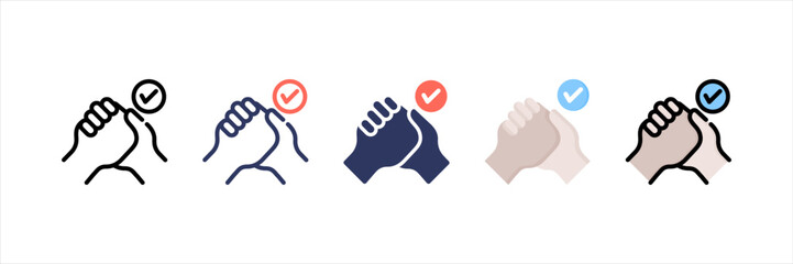 Arm Wrestling Multistyle Icon Set