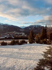 Obraz premium winter landscape in the mountains
