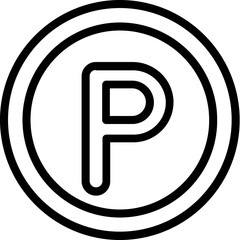 Parking sign circle vector