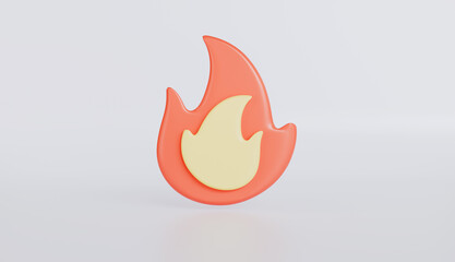 Fire icon isolated on white background