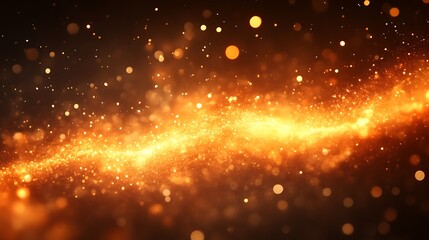 Obraz premium Golden Sparkles Flowing In Dark Background