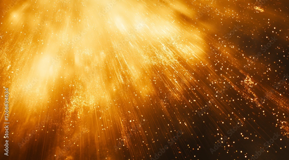 Aufkleber golden light shines down from the top left corner of an abstract background, grainy effect with part