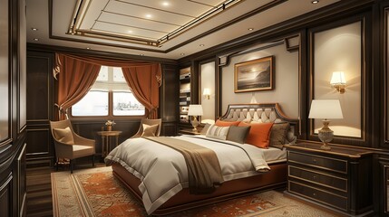 luxurious bedroom with ocean view