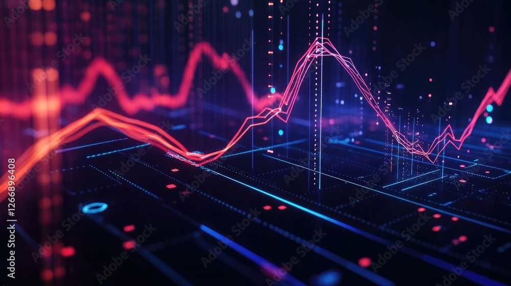 Poster a d line graph depicting sales trends over the past year, with animated elements that highlight key 