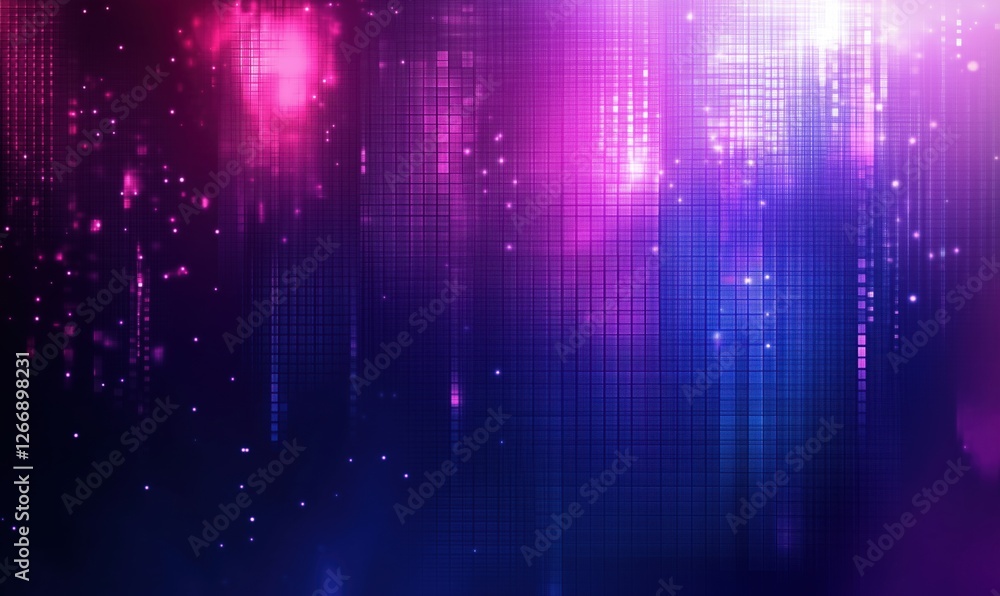 Aufkleber colorful abstract background with glowing lights and pixelated patterns