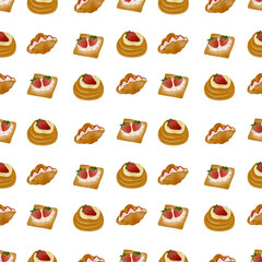 French dessert pattern background.