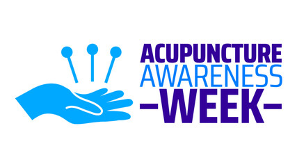 Obraz premium Acupuncture Awareness Week background banner or poster design template. observed every year in March. Holiday concept. Use to any Template, card, poster, placard, template.