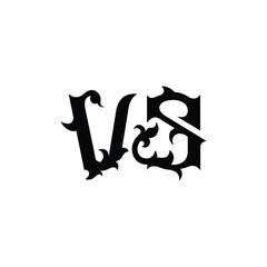 VS monogram logo design letter text name symbol monochrome logotype alphabet character simple logo