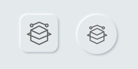Node line icon in neomorphic design style. Technology signs vector illustration.