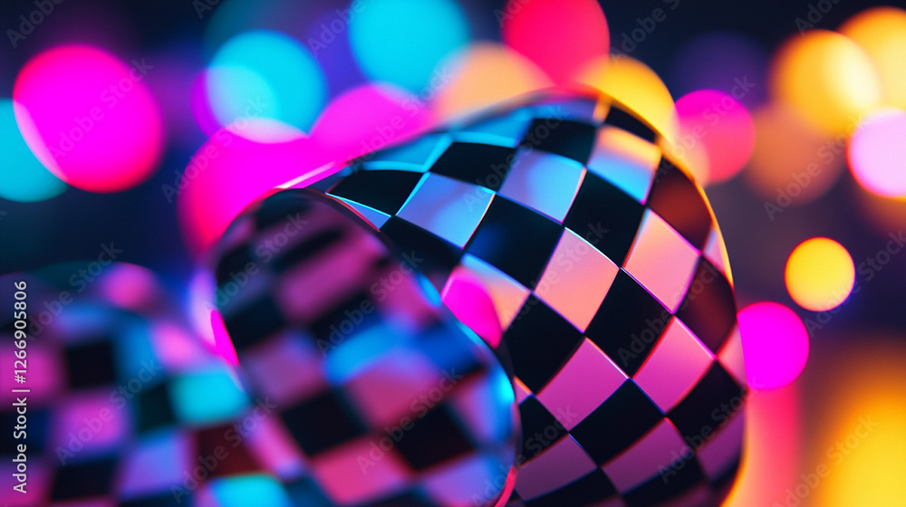 Poster vibrant colorful abstract patterns create a lively atmosphere in the night