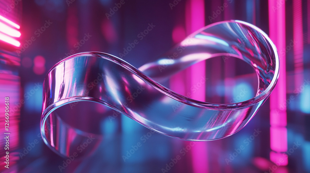 Aufkleber waves of light creating a futuristic atmosphere with vibrant colors and dynamic shapes