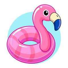 A vibrant pink flamingo inflatable rubber ring adds a playful touch to any summer gathering by the pool. Ideal for lounging and splashing in the water during sunny days
