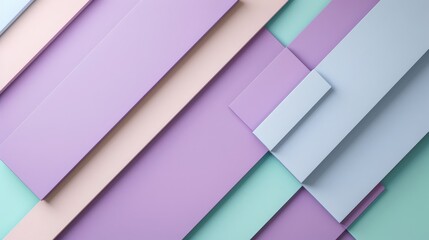 Obraz premium Abstract geometric shapes in pastel colors arranged in layered composition with smooth surfaces and modern aesthetics