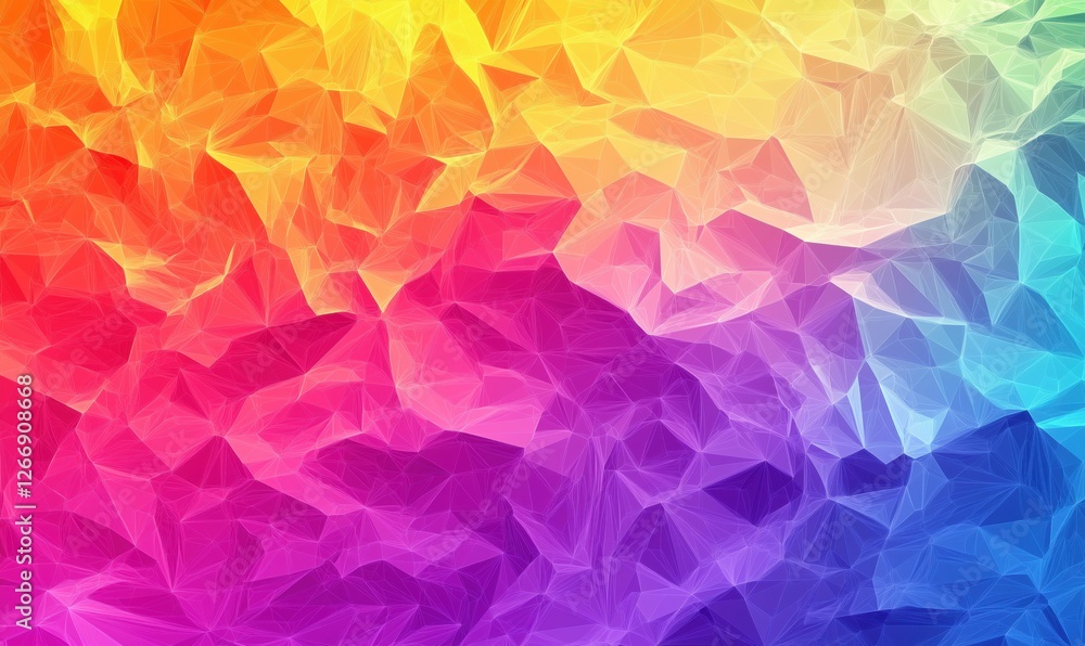 Poster colorful abstract geometric background with vibrant triangular patterns and gradients