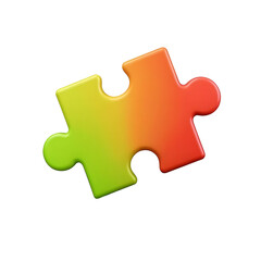 Obraz premium A bold 3D-rendered puzzle piece icon with a smooth, glossy surface and slightly rounded edges