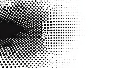 Abstract Halftone Pattern with Black Dots on White Background