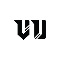 VU monogram logo design letter text name symbol monochrome logotype alphabet character simple logo