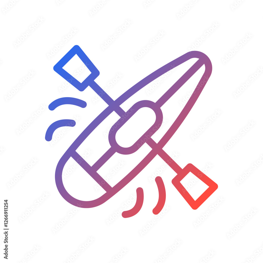 Poster minimalist kayak icon with gradient color style