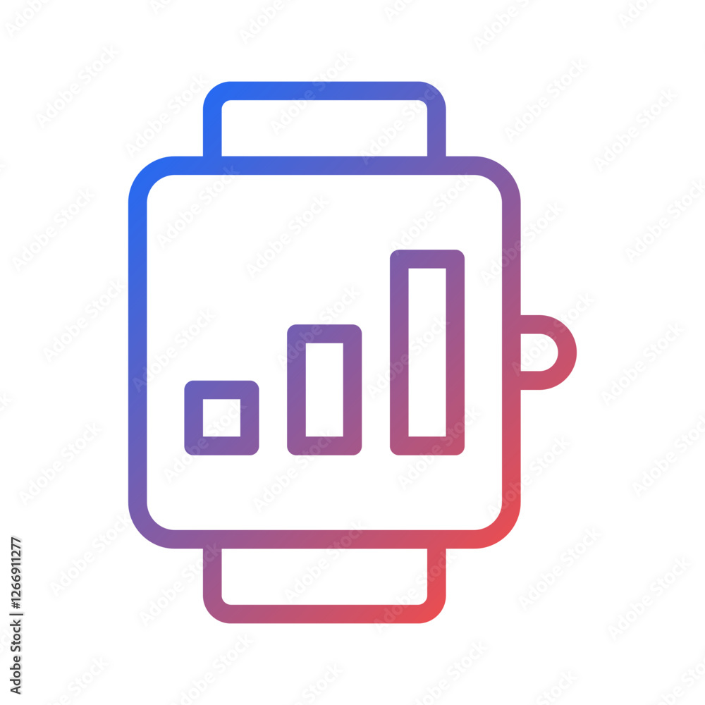 Poster smartwatch displaying data analytics graphic