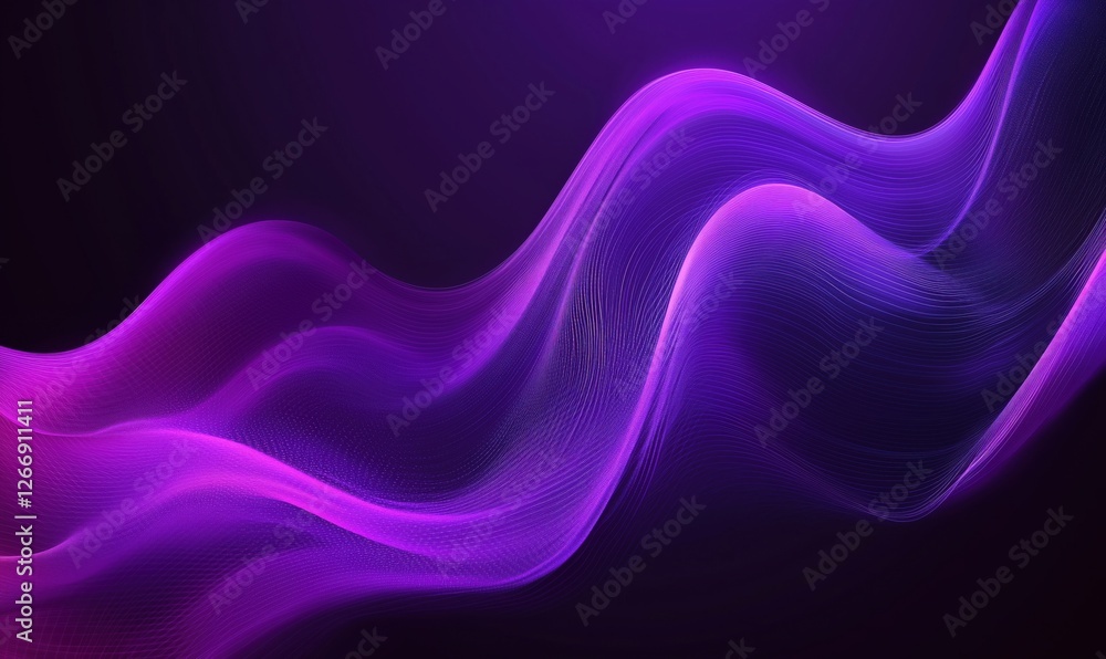 Aufkleber abstract purple wave patterns with smooth flowing lines and vibrant colors