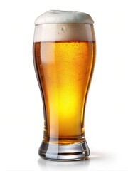 Beer Glass with Foam and Amber Liquid - Beer Glass with Foam and Amber Liquid

