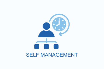 Fototapeta premium Self Management Icon Or Logo Isolated Illustration