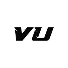 VU monogram logo design letter text name symbol monochrome logotype alphabet character simple logo