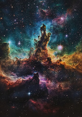 Obraz premium Cosmic Nebula: A breathtaking view of the universe