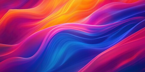 Obraz premium Colorful abstract waves in vibrant hues of pink, blue, and orange